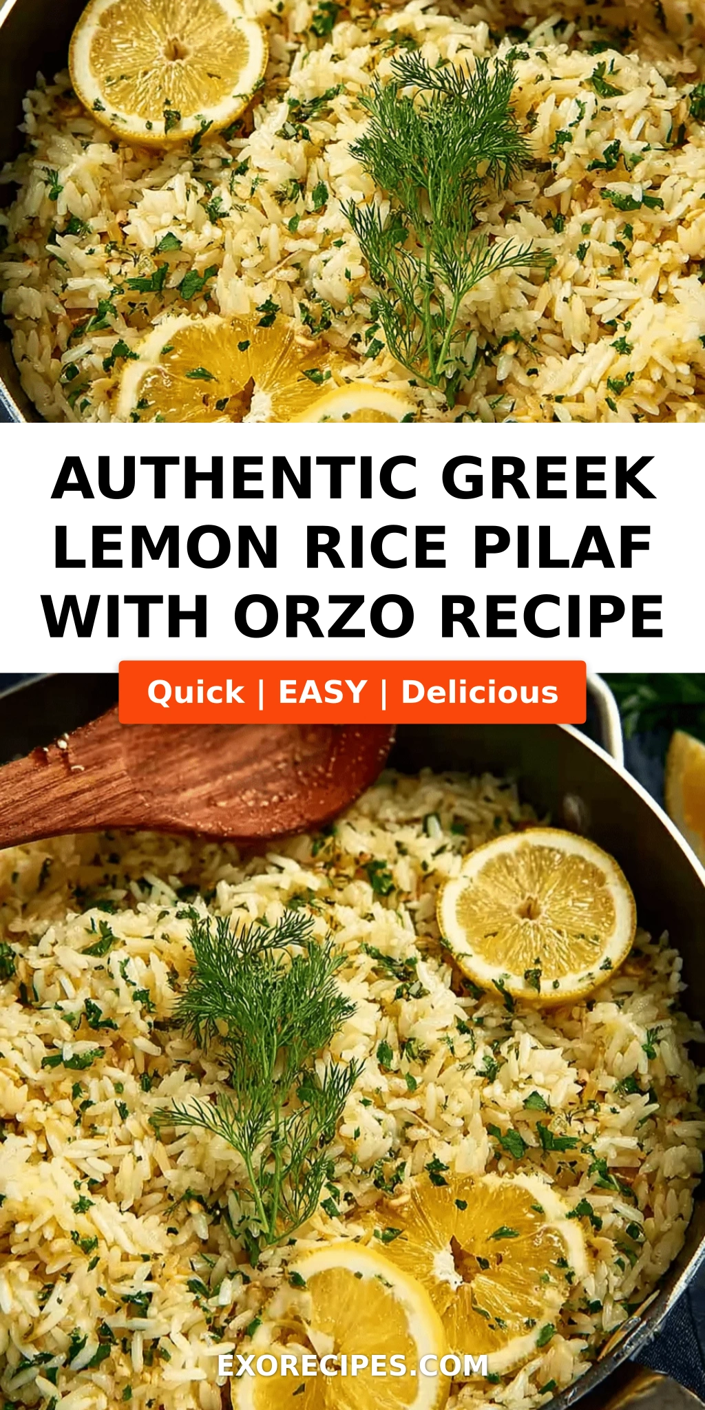 Authentic Greek Lemon Rice Pilaf with Orzo