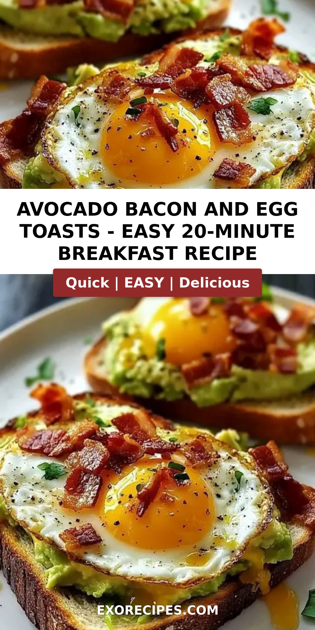 Avocado Bacon and Egg Toasts