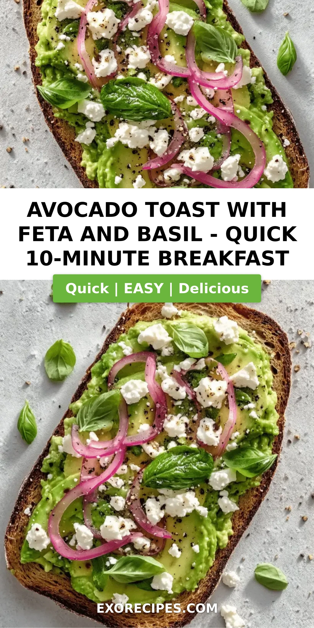 Avocado Toast with Feta and Fresh Basil A Flavorful Twist on Your Favorite Breakfast