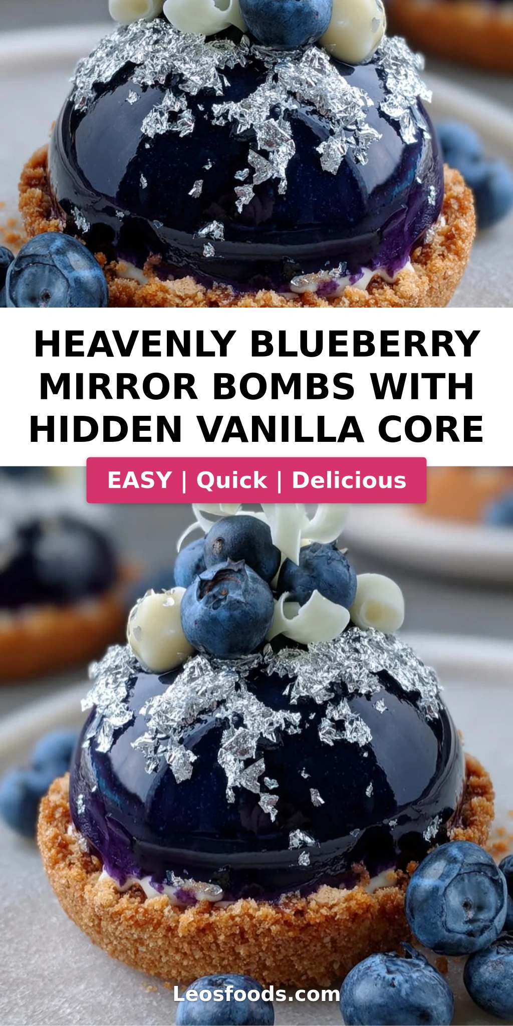 Heavenly Blueberry Mirror Bombs with Hidden Vanilla Core