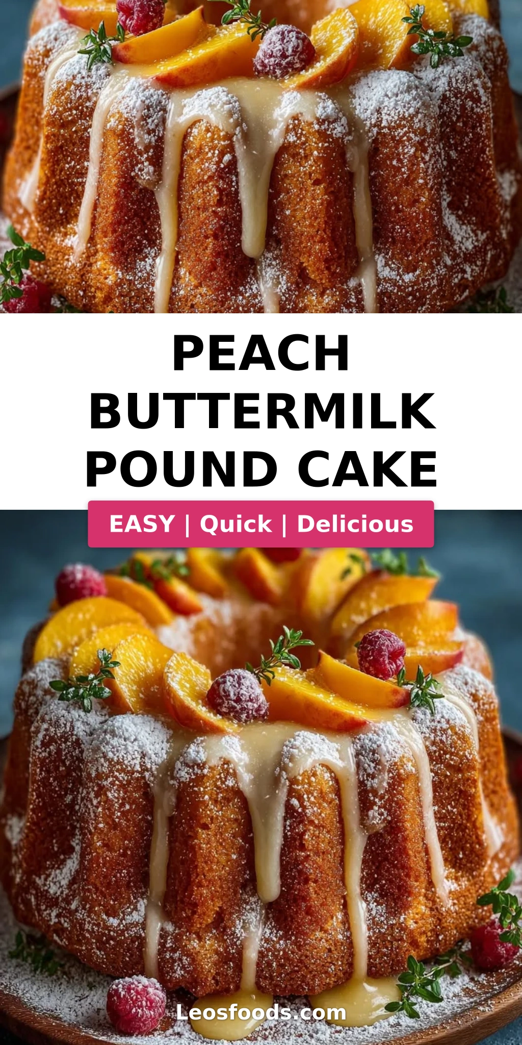 Peach Buttermilk Pound Cake