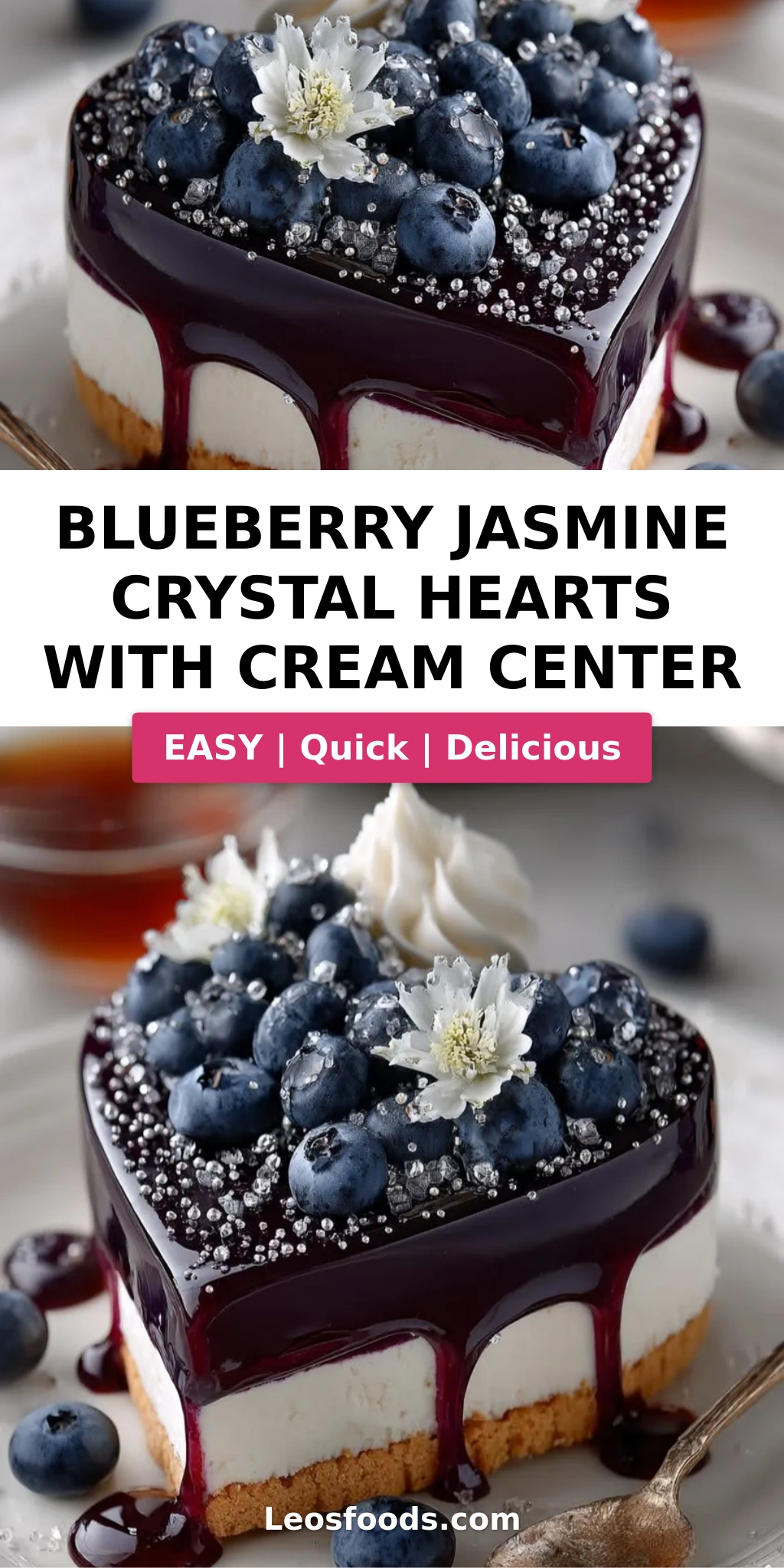 Blueberry Jasmine Crystal Hearts with Cream Center