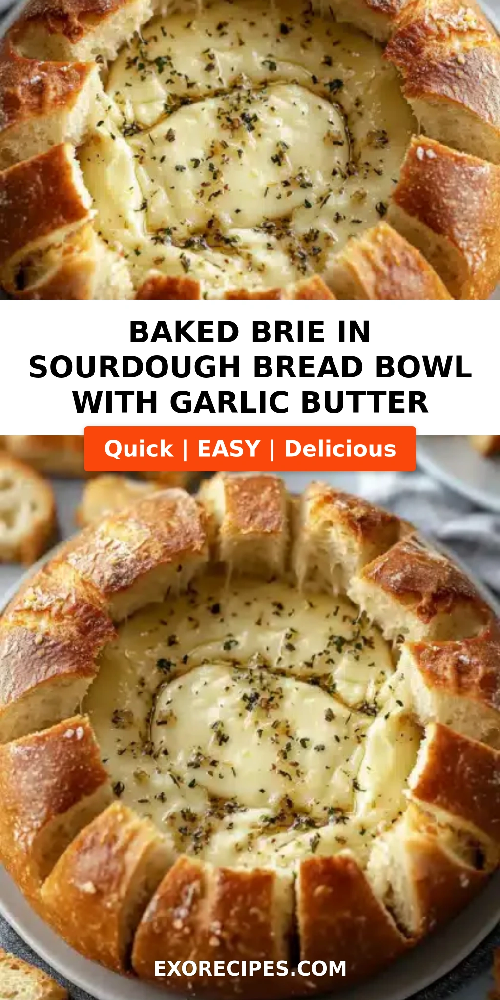 Baked Brie in Sourdough Bread Bowl with Garlic Butter: The Ultimate Comfort Appetizer