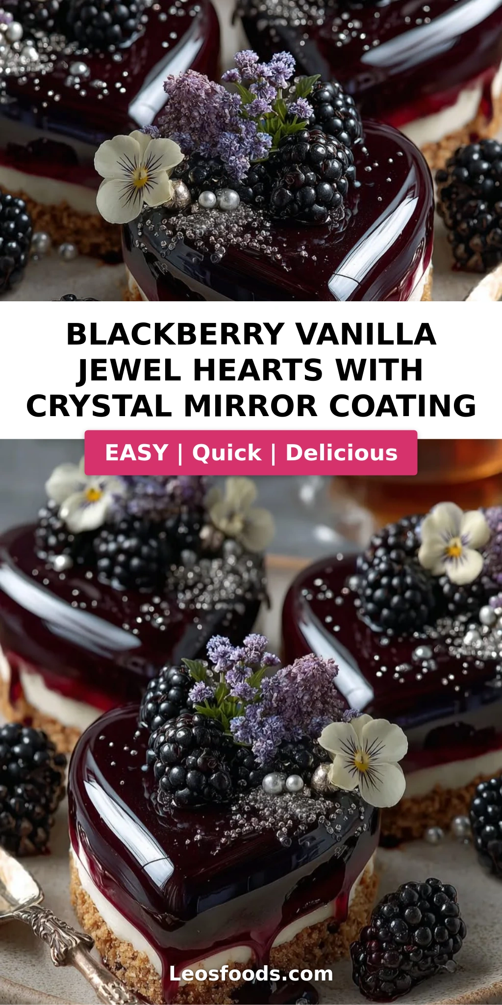 Blackberry Vanilla Jewel Hearts with Crystal Mirror Coating