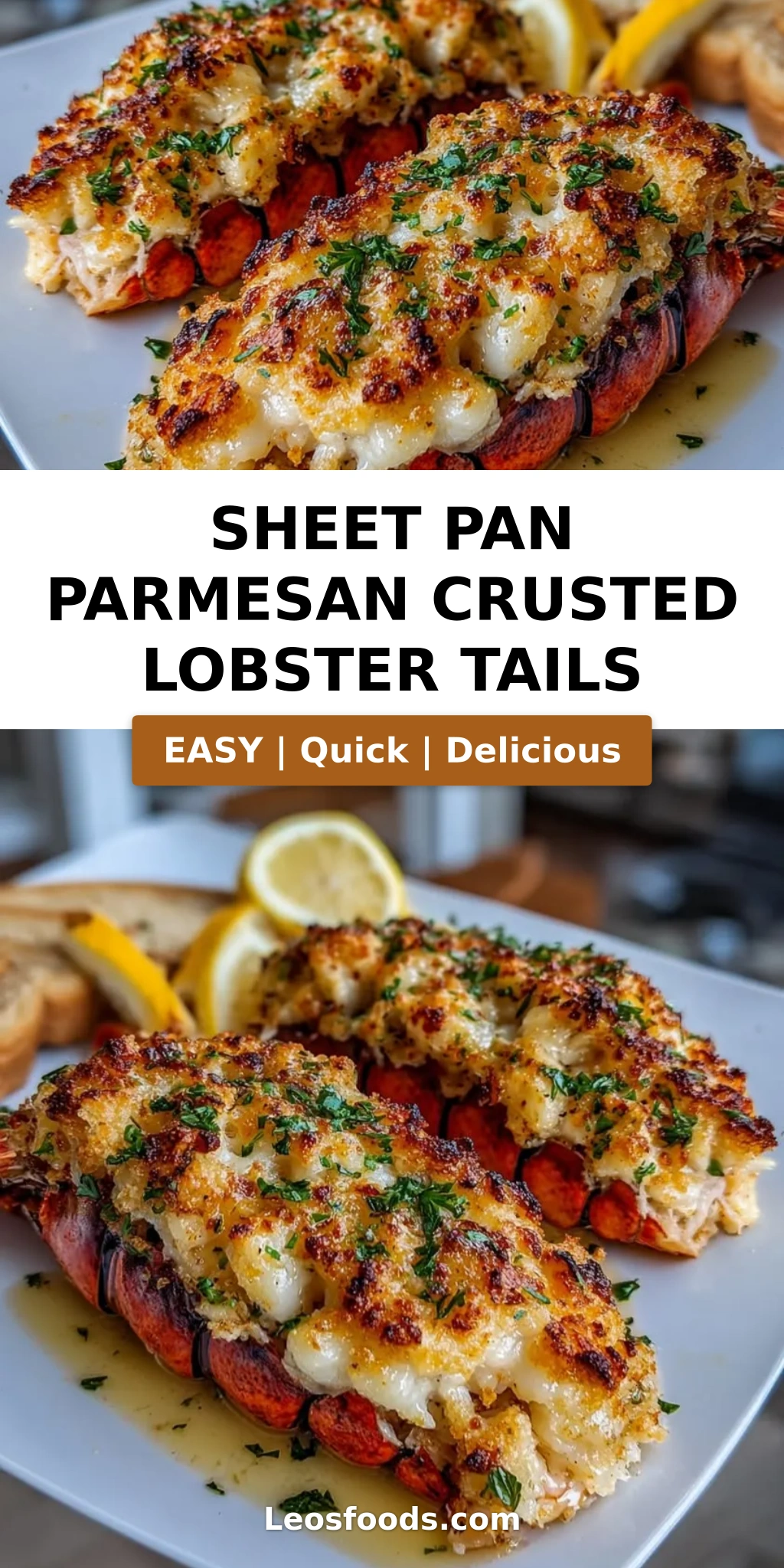 Sheet Pan Parmesan Crusted Lobster Tails
