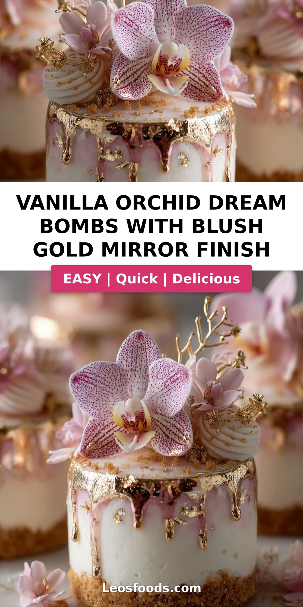 Vanilla Orchid Dream Bombs with Blush Gold Mirror Finish