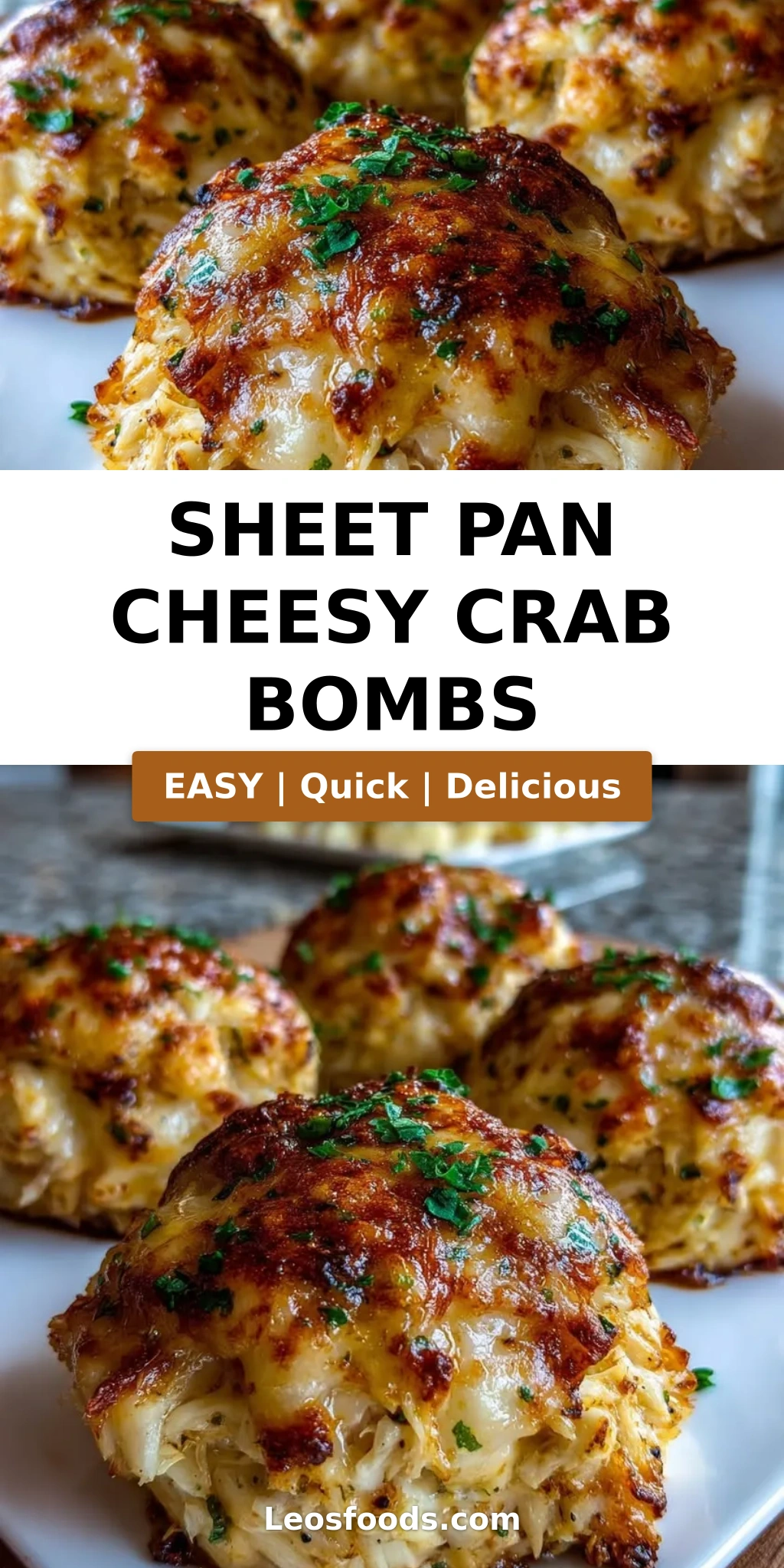 Sheet Pan Cheesy Crab Bombs