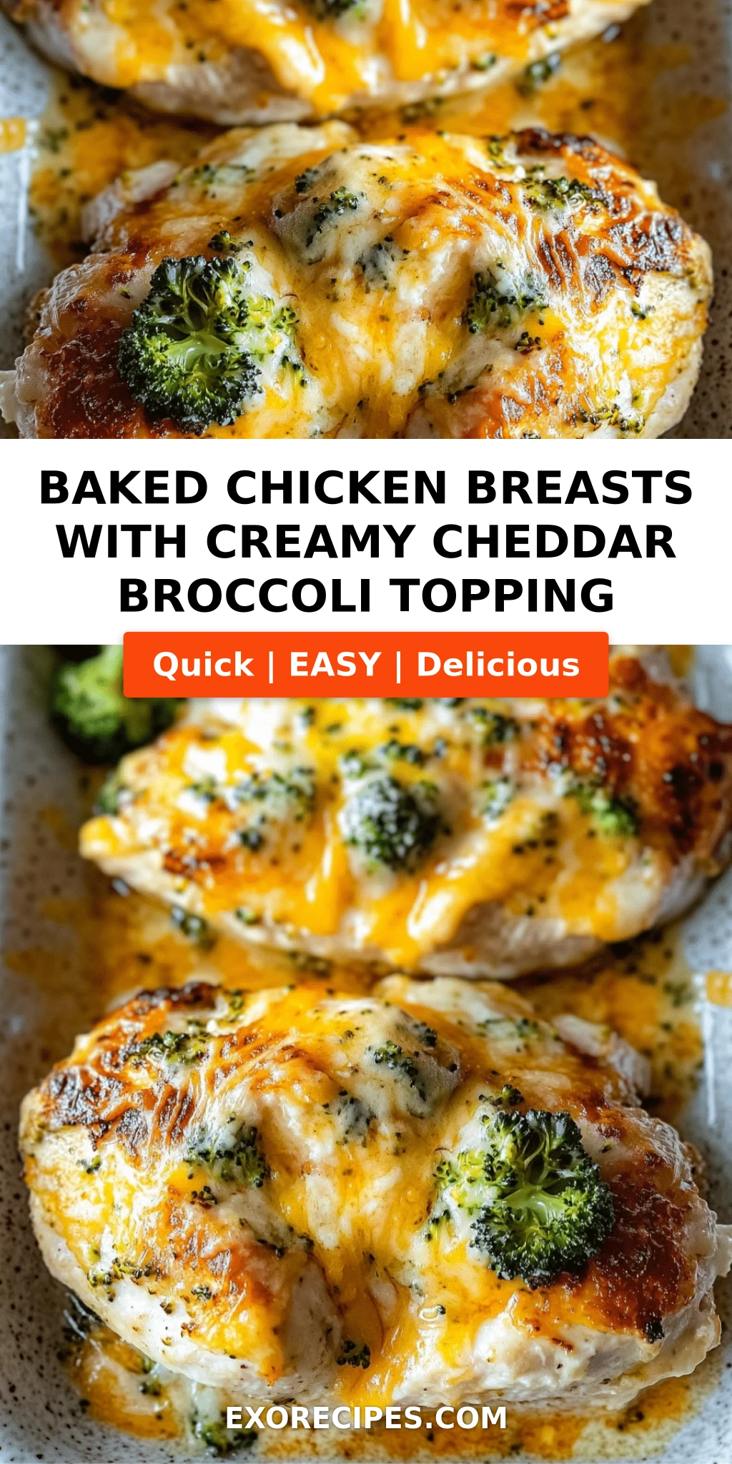 Baked Chicken Breasts with Creamy Cheddar and Broccoli Topping