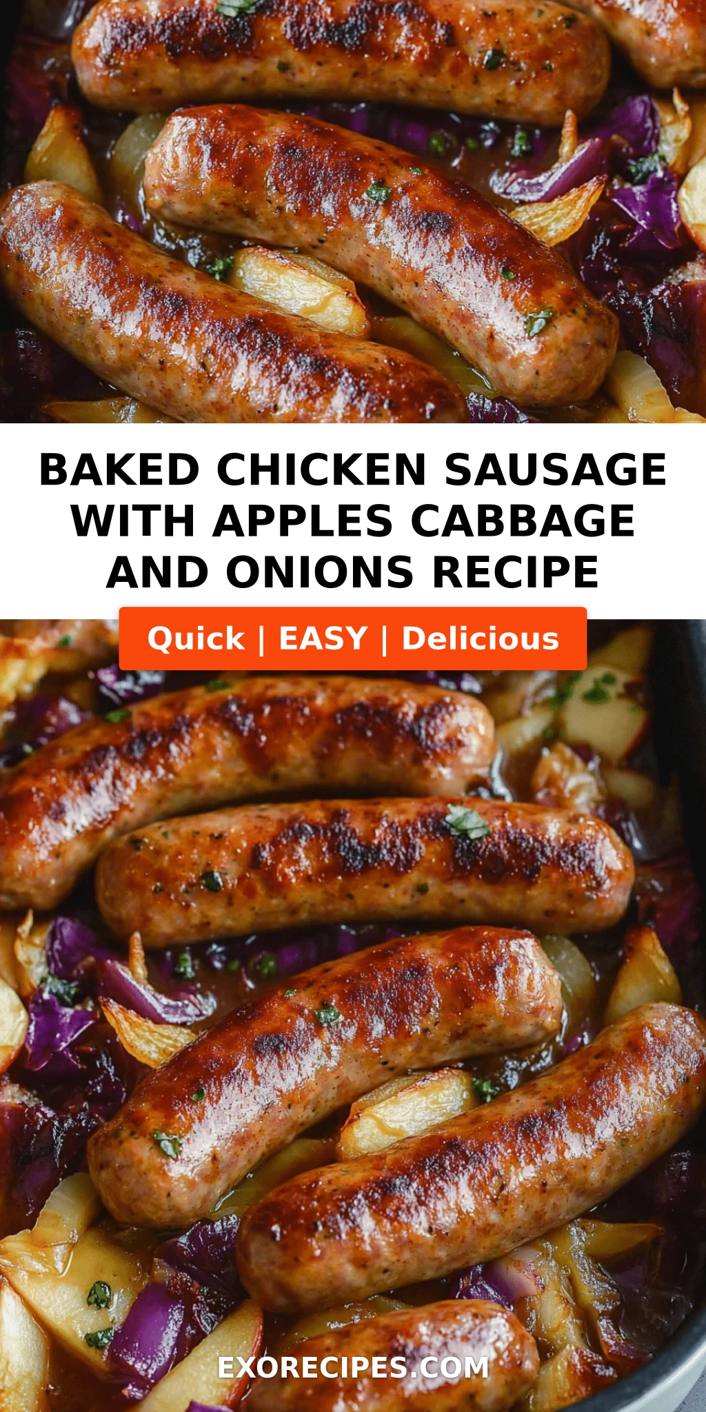 Baked Chicken Sausage with Apples, Cabbage, and Onions: A Hearty and Flavorful One-Pan Meal