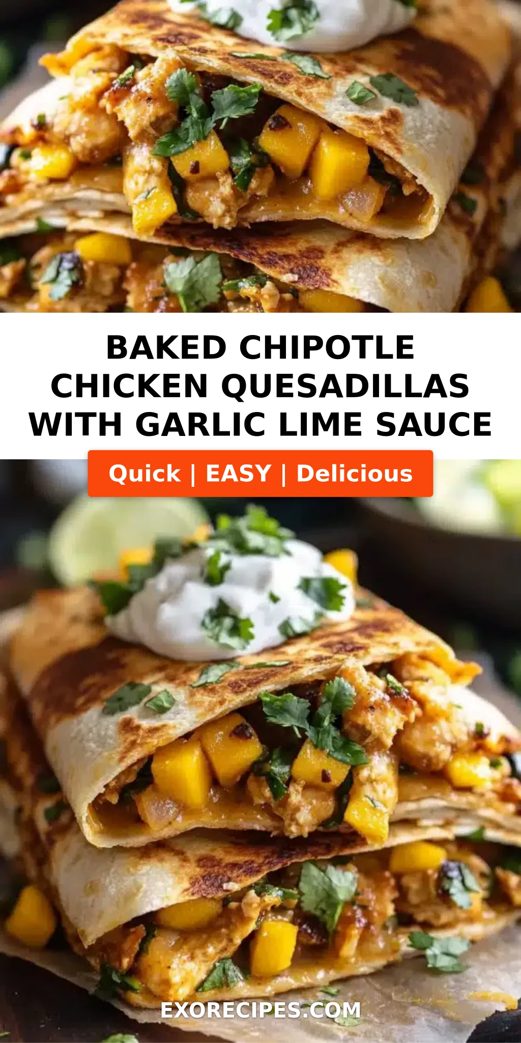 Baked Chipotle Chicken Quesadillas with Garlic Lime Sauce: Your New Go-To Flavor-Packed Dinner