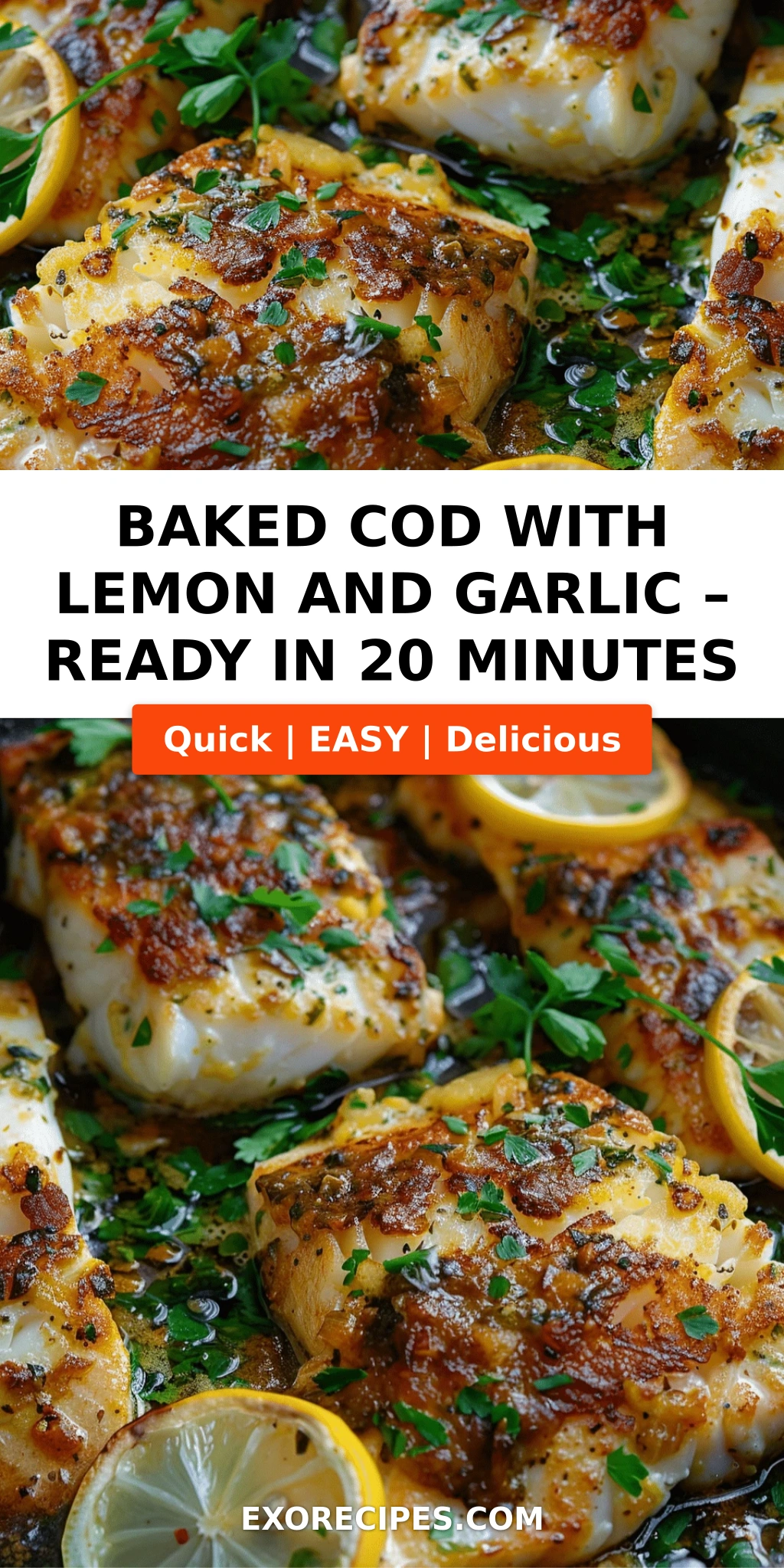 Baked Cod Recipe with Lemon and Garlic