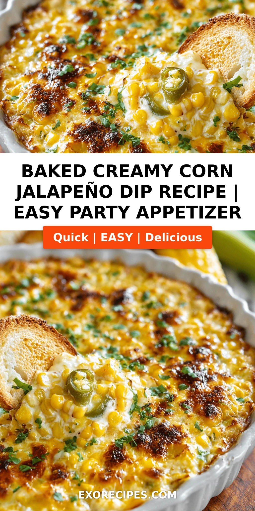Baked Creamy Corn Jalapeño Dip
