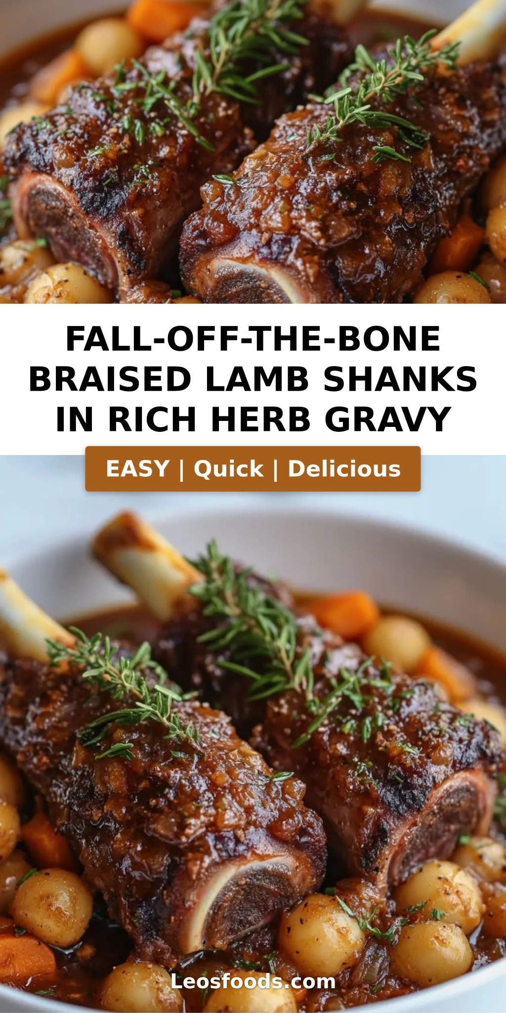 Fall-Off-The-Bone Braised Lamb Shanks in Rich Herb Gravy