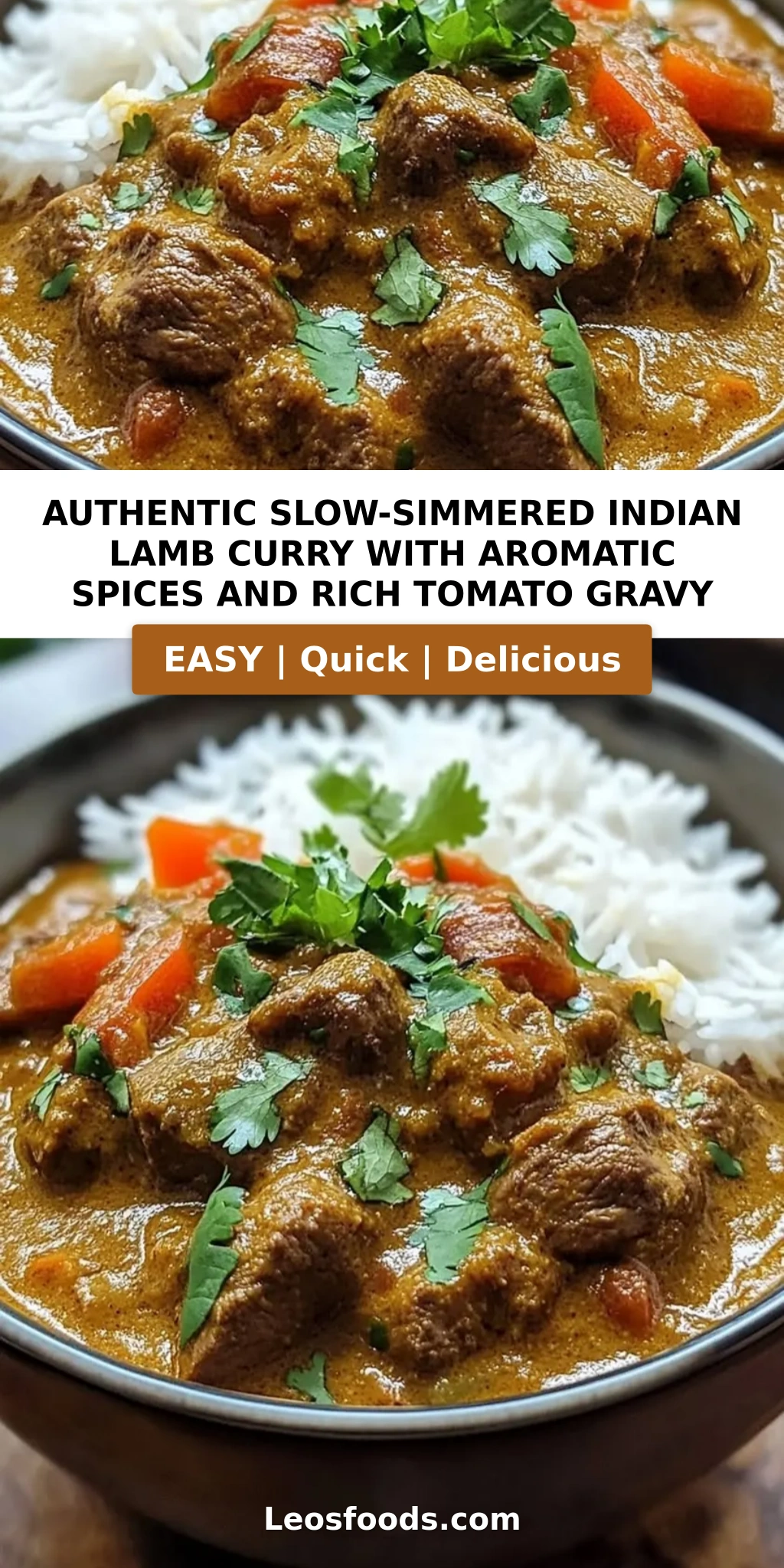 Authentic Slow-Simmered Indian Lamb Curry with Aromatic Spices and Rich Tomato Gravy