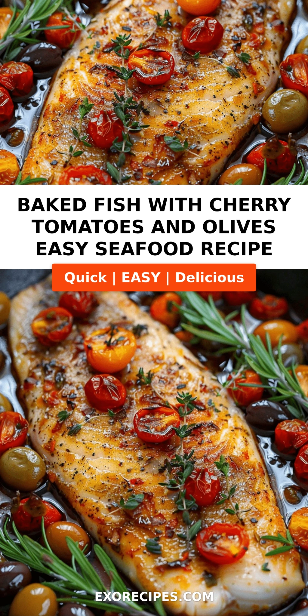 Baked Fish with Cherry Tomatoes and Olives A Flavorful and Easy Seafood Delight