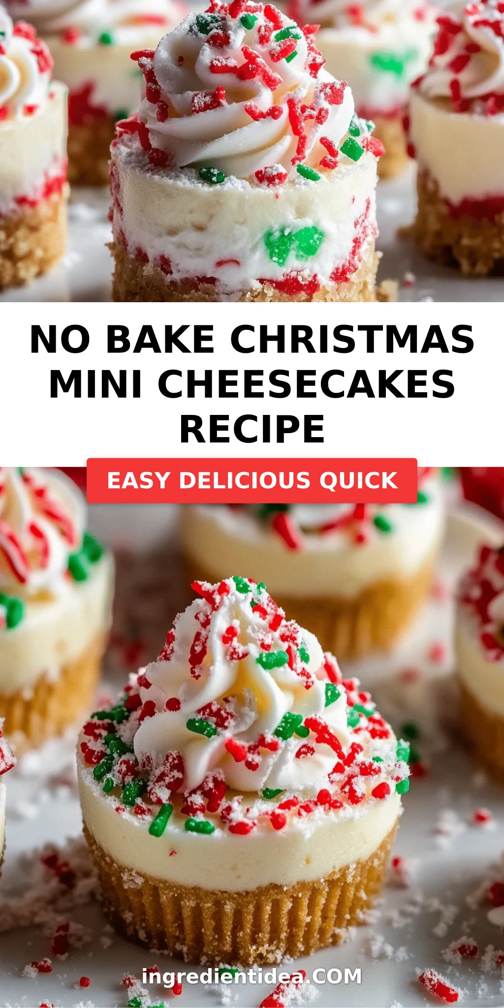 No Bake Christmas Mini Cheesecakes Recipe