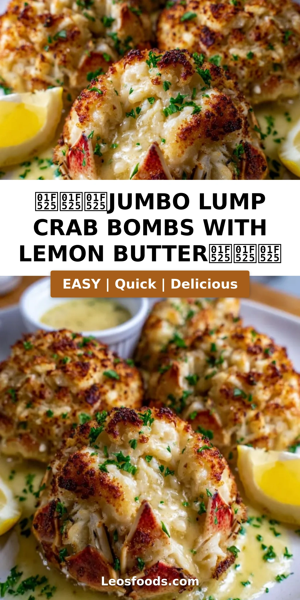 🔥🔥🔥Jumbo Lump Crab Bombs with Lemon Butter🔥🔥🔥