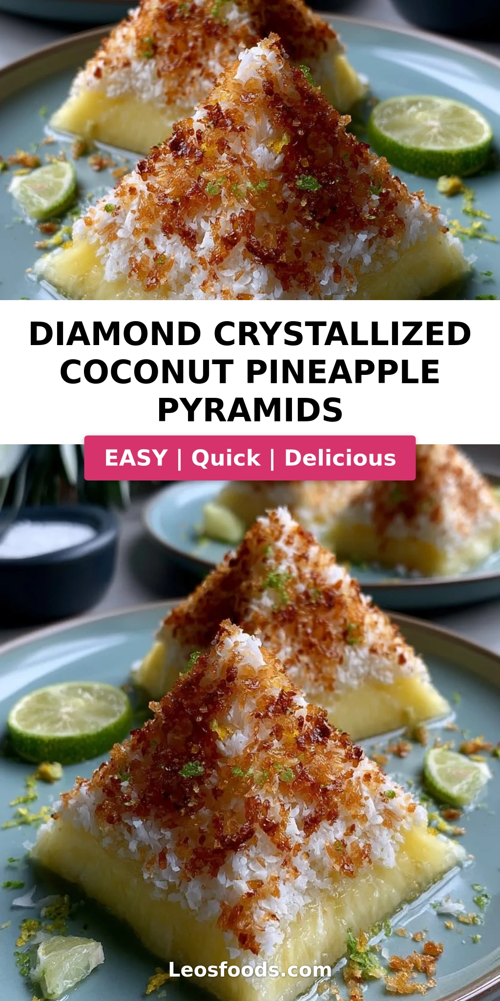 Diamond Crystallized Coconut Pineapple Pyramids