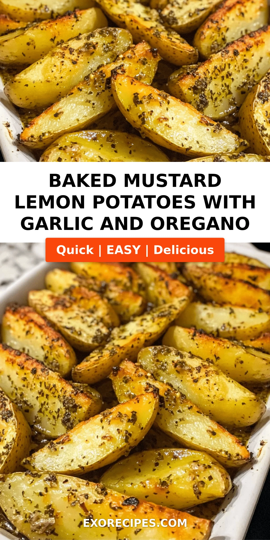 Baked Mustard Lemon Potatoes with Garlic and Oregano: The Perfect Side Dish for Any Meal