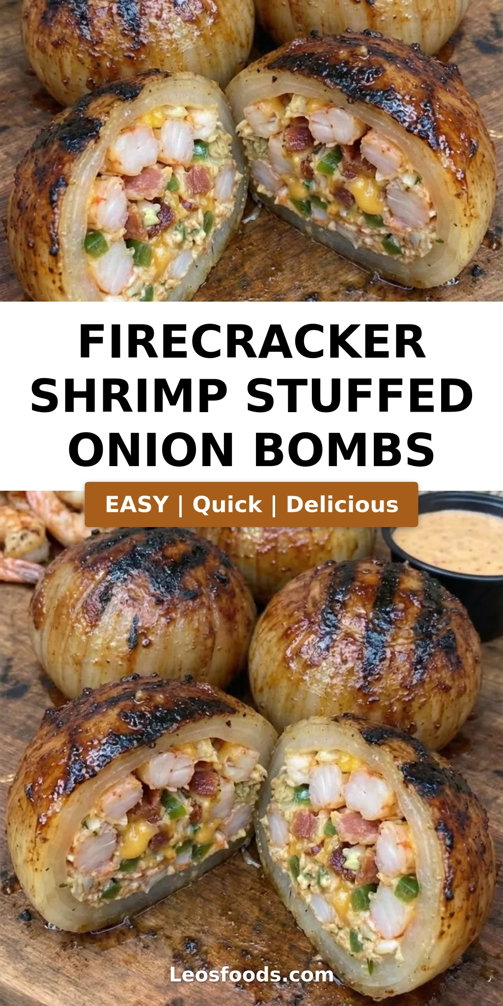 Firecracker Shrimp Stuffed Onion Bombs