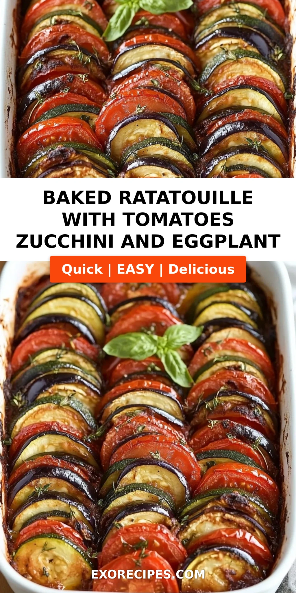 Baked Ratatouille with Tomatoes, Zucchini, and Eggplant A Healthy and Flavorful Dish