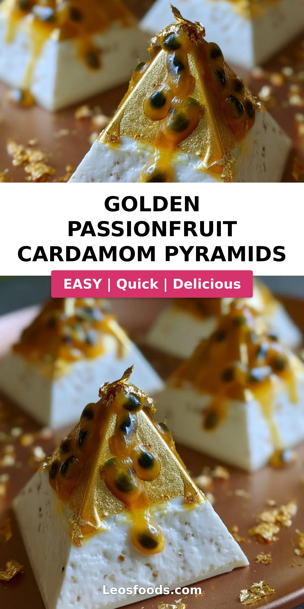 Golden Passionfruit Cardamom Pyramids
