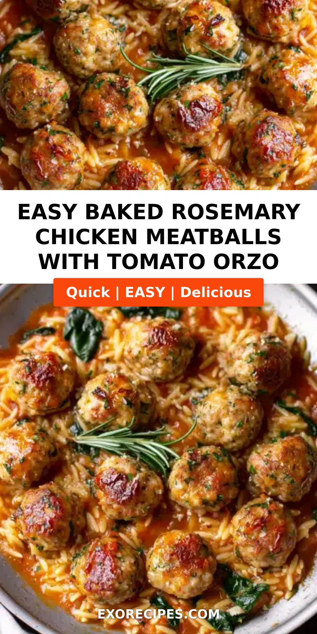 Baked Rosemary Chicken Meatballs with Tomato Orzo: Your Ultimate Comfort Food Recipe