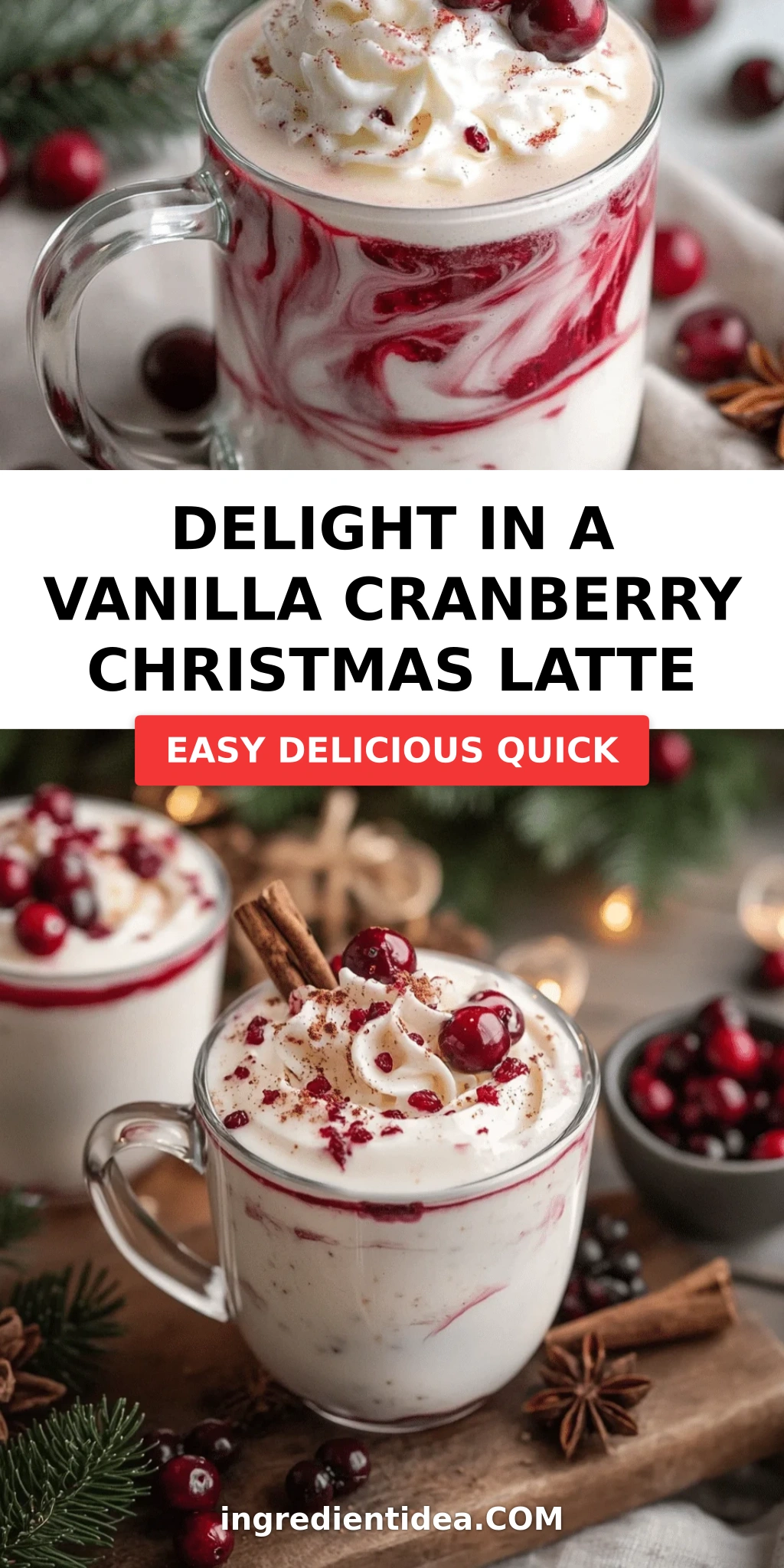 Delight in a Vanilla Cranberry Christmas Latte