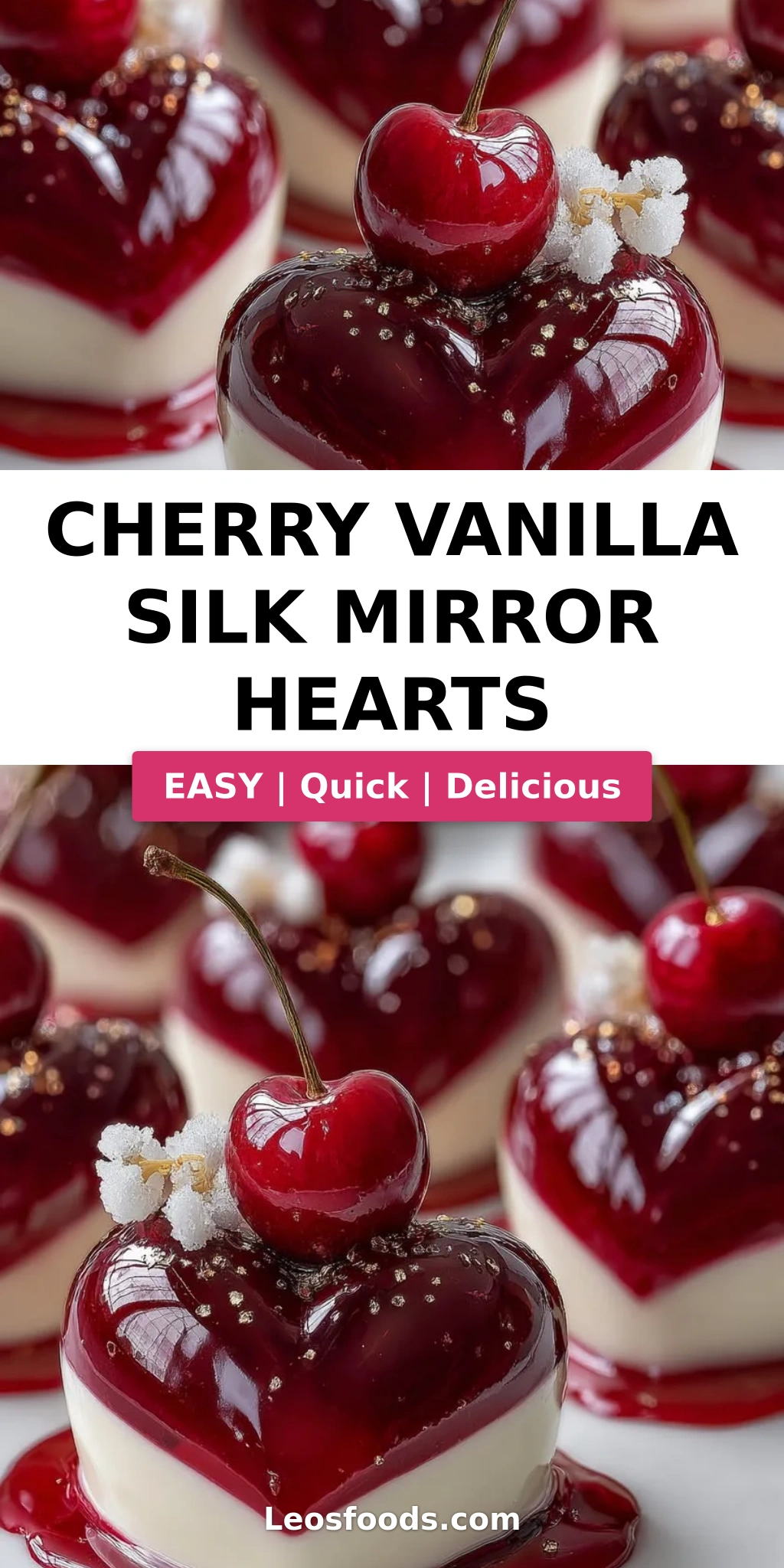 Cherry Vanilla Silk Mirror Hearts