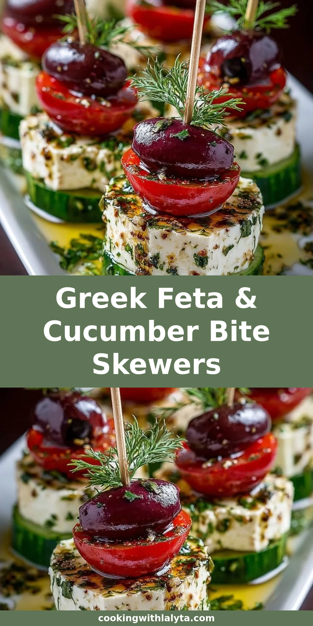 Greek Feta & Cucumber Bite Skewers