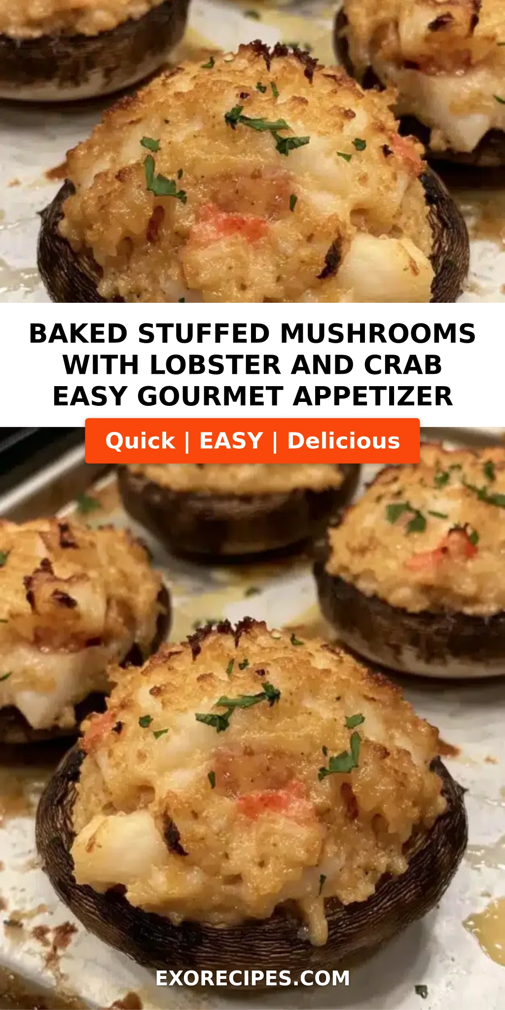 Baked Stuffed Mushrooms with Lobster and Crab A Gourmet Appetizer Made Easy
