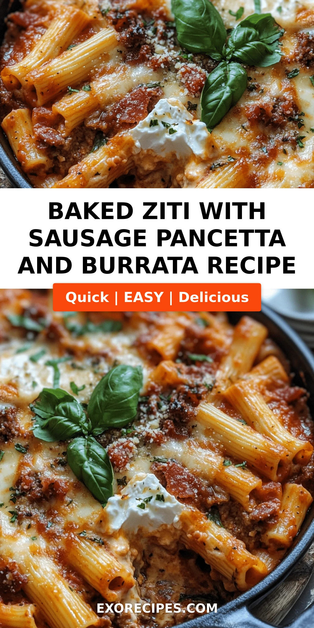 Baked Ziti with Sausage, Pancetta, and Burrata The Ultimate Comfort Food