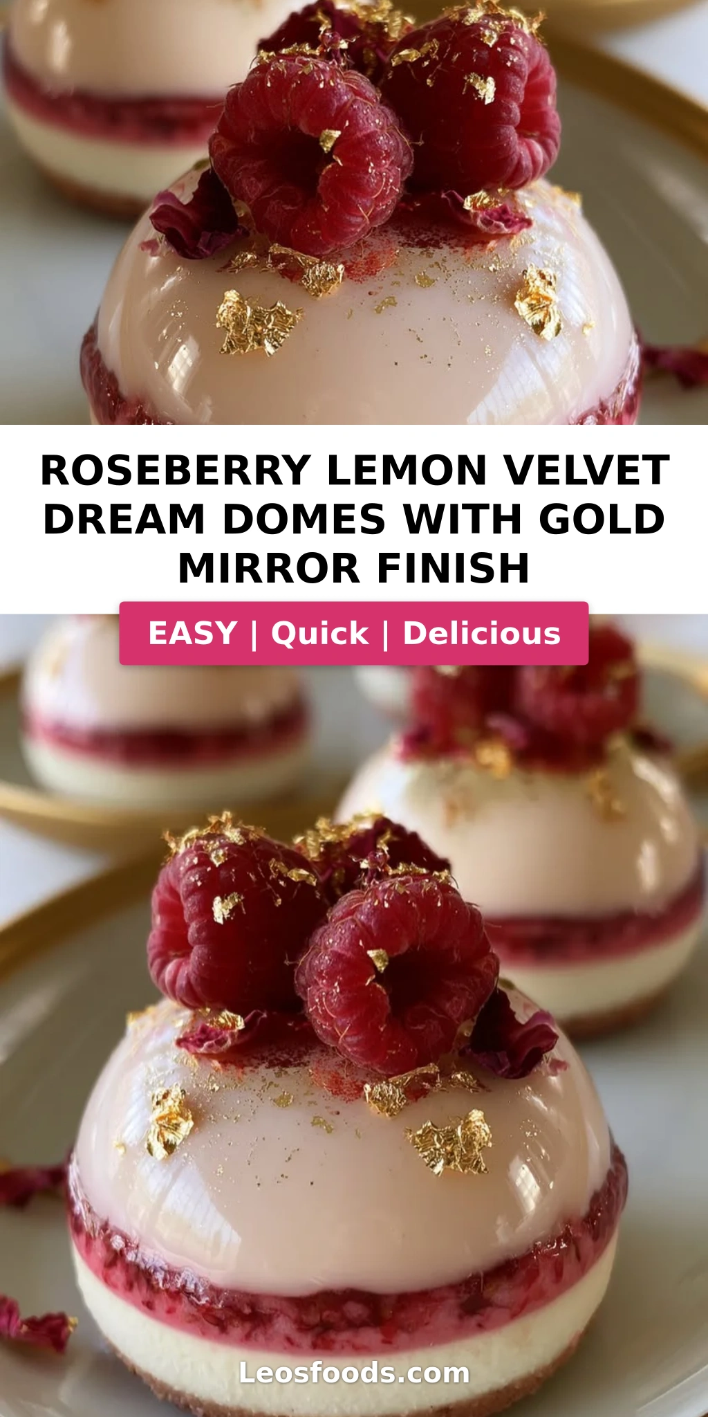 Roseberry Lemon Velvet Dream Domes with Gold Mirror Finish
