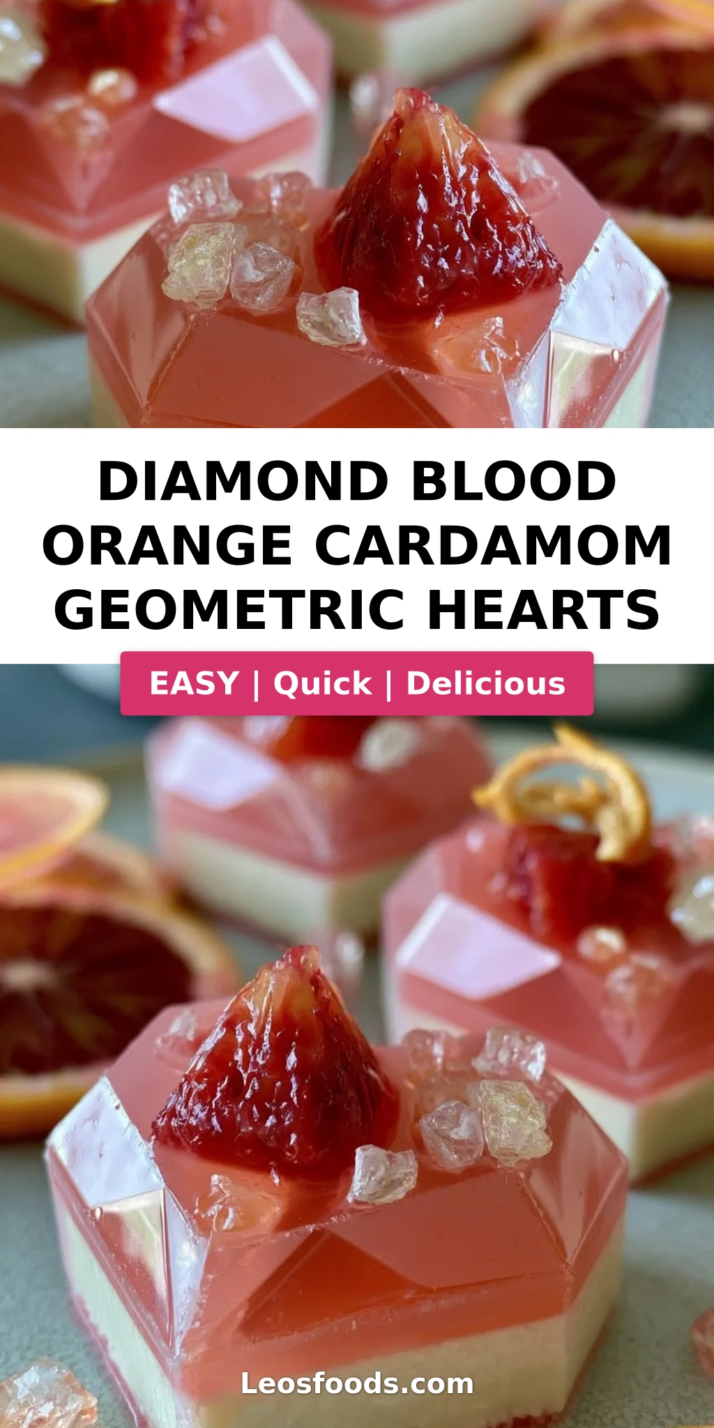 Diamond Blood Orange Cardamom Geometric Hearts