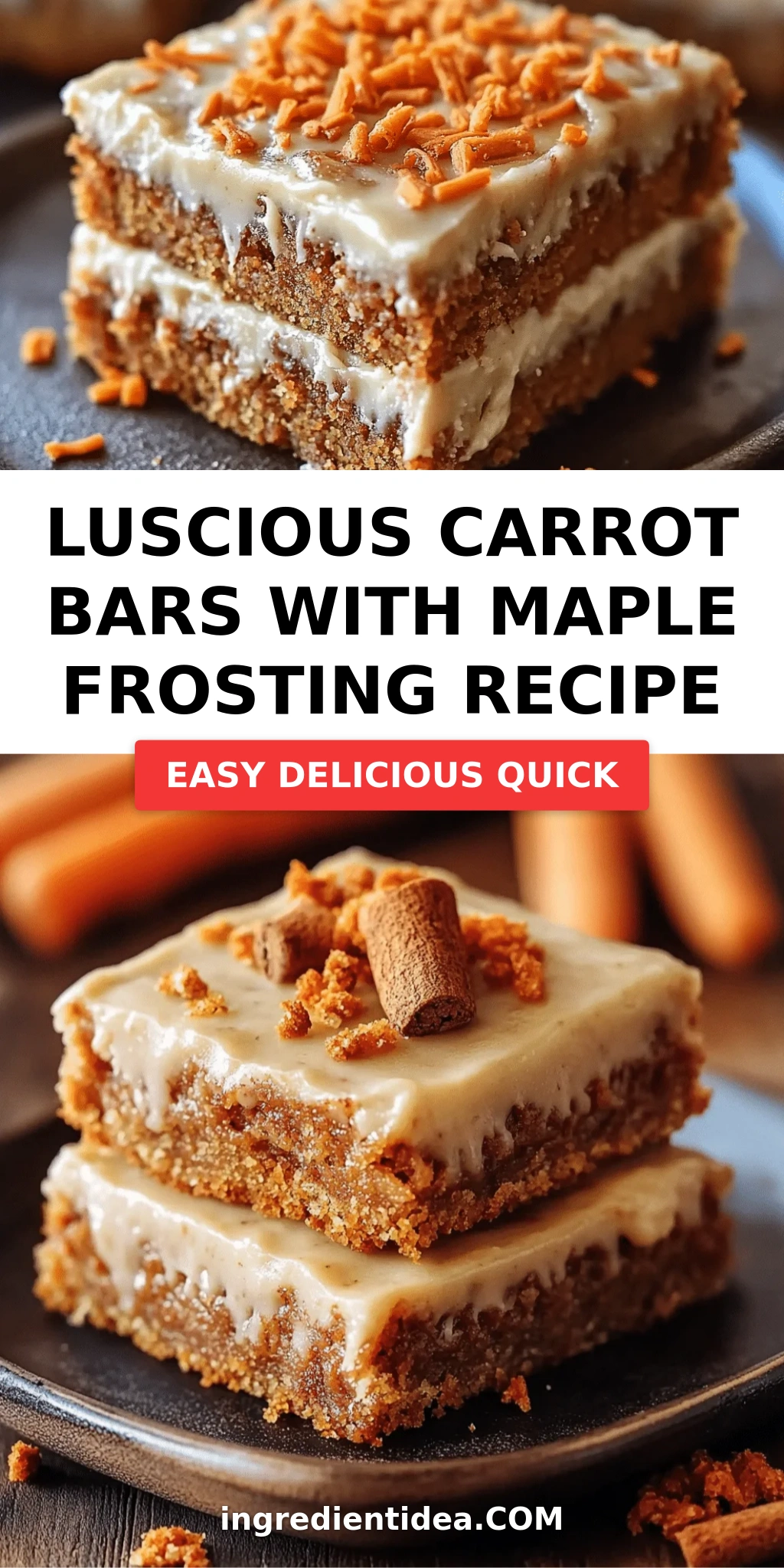 Luscious Carrot Bars with Maple Frosting Recipe