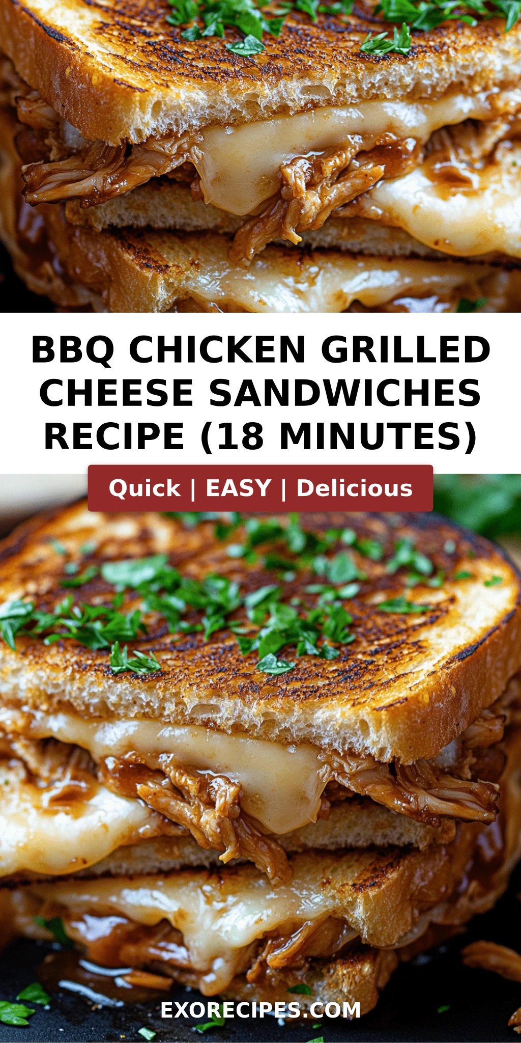 BBQ Chicken Grilled Cheese Sandwiches