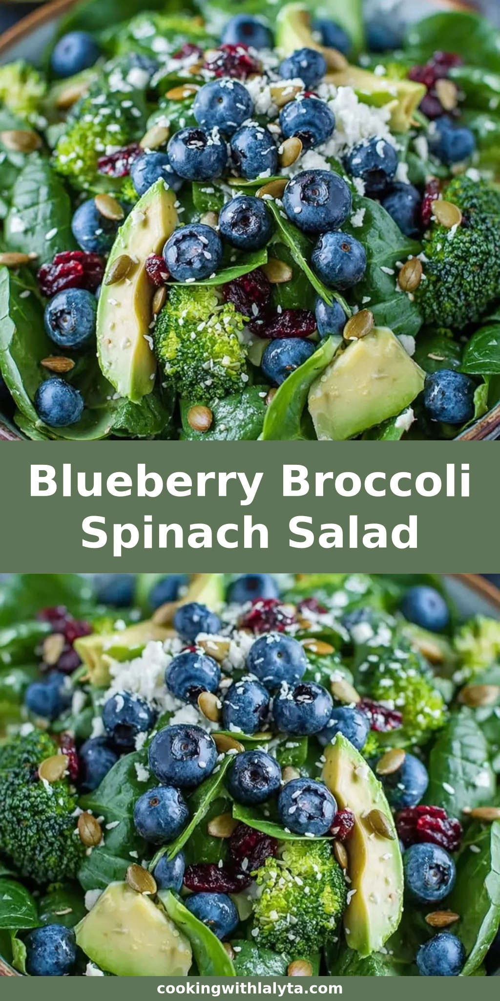 Blueberry Broccoli Spinach Salad