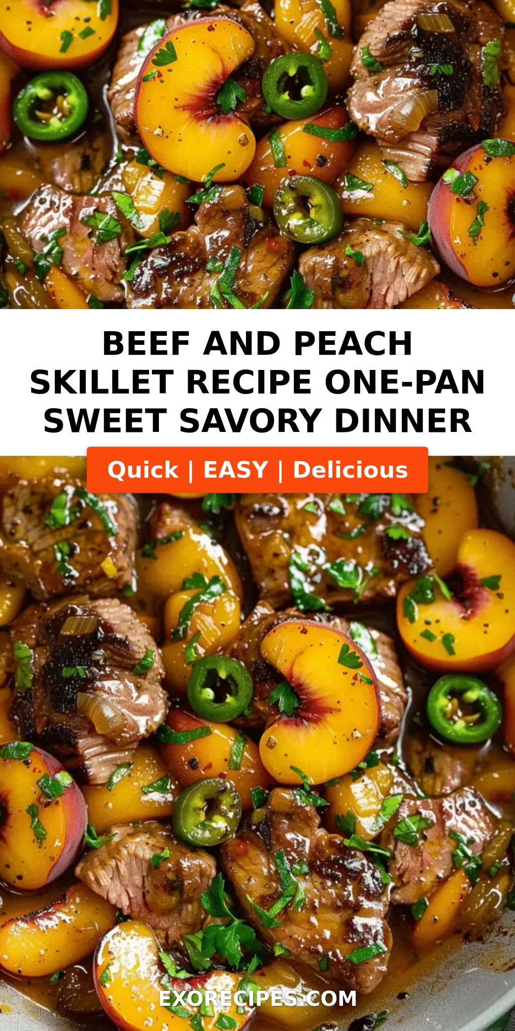 Beef and Peach Skillet: A One-Pan Symphony of Sweet, Savory, and Spicy Flavors
