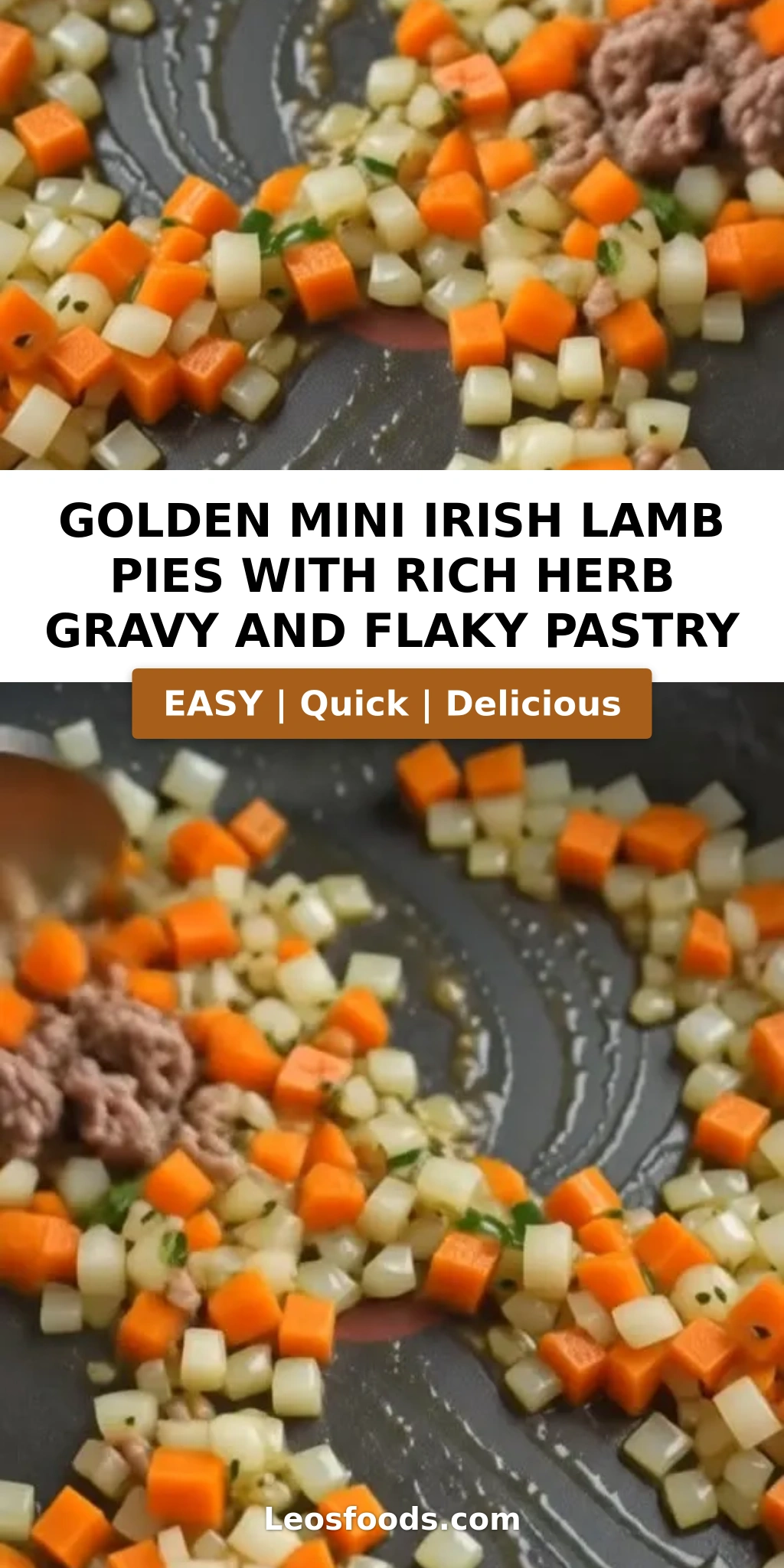 Golden Mini Irish Lamb Pies with rich herb gravy and flaky pastry