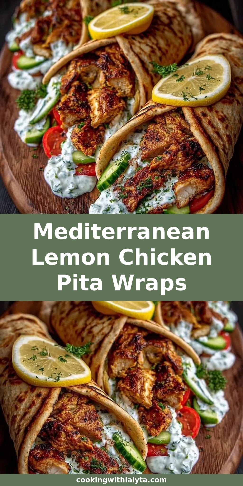 Mediterranean Lemon Chicken Pita Wraps