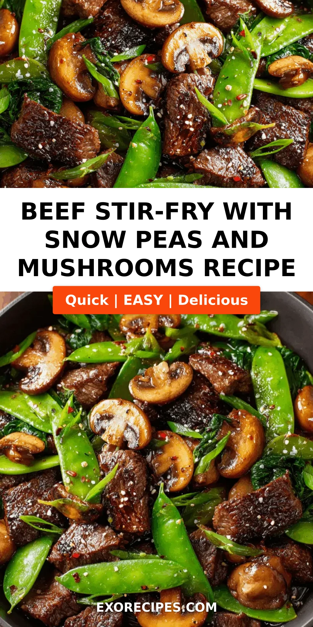Beef Stir-Fry with Snow Peas and Mushrooms