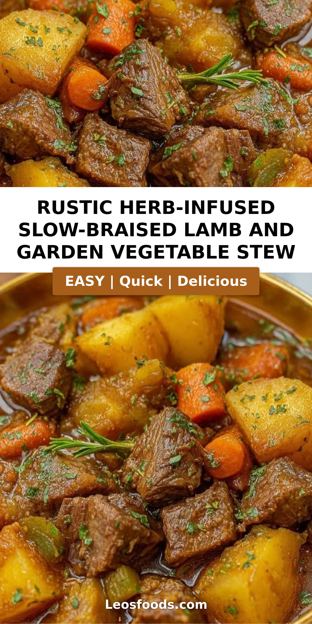 Rustic Herb-Infused Slow-Braised Lamb and Garden Vegetable Stew