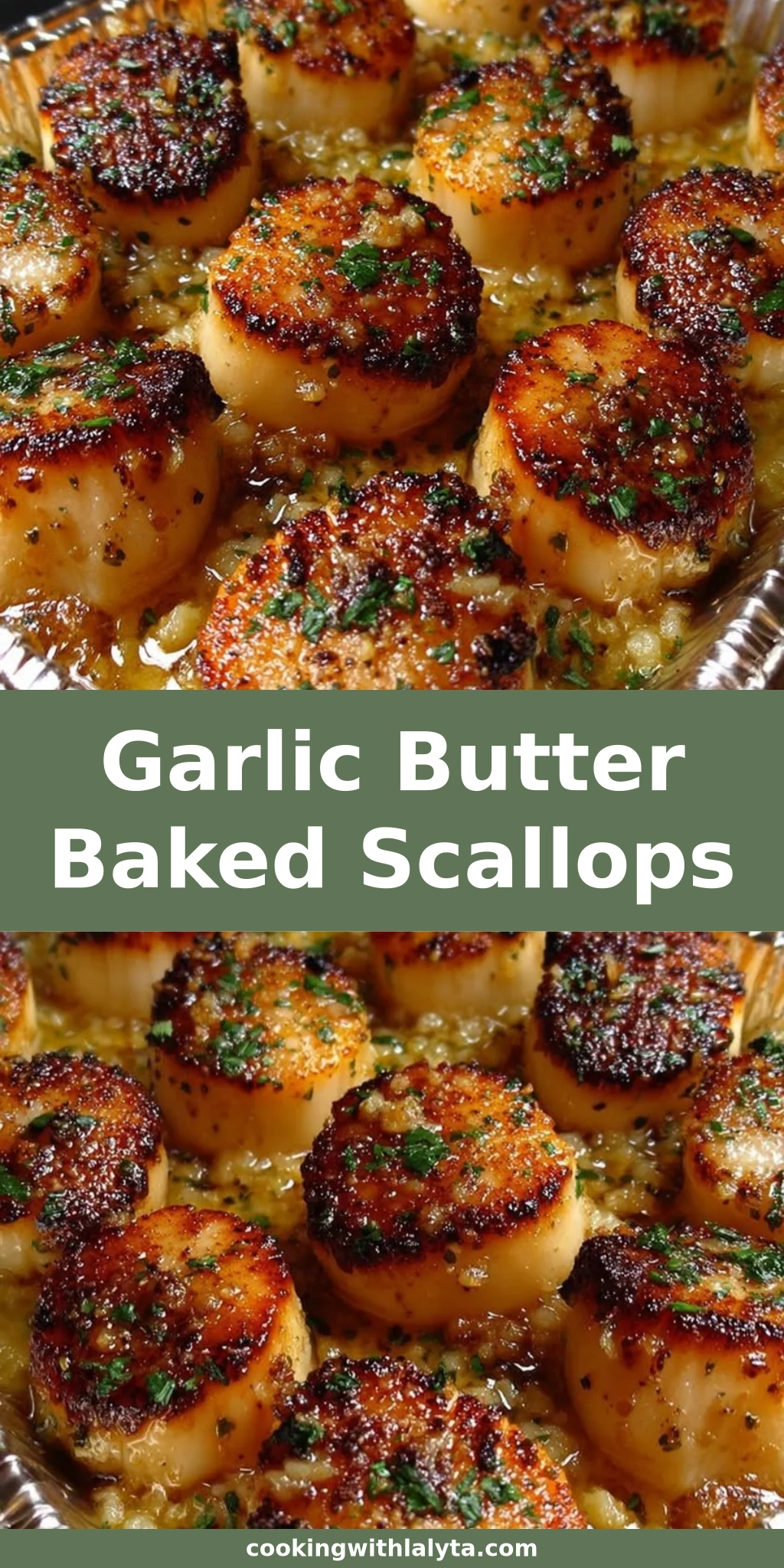 Garlic Butter Baked Scallops