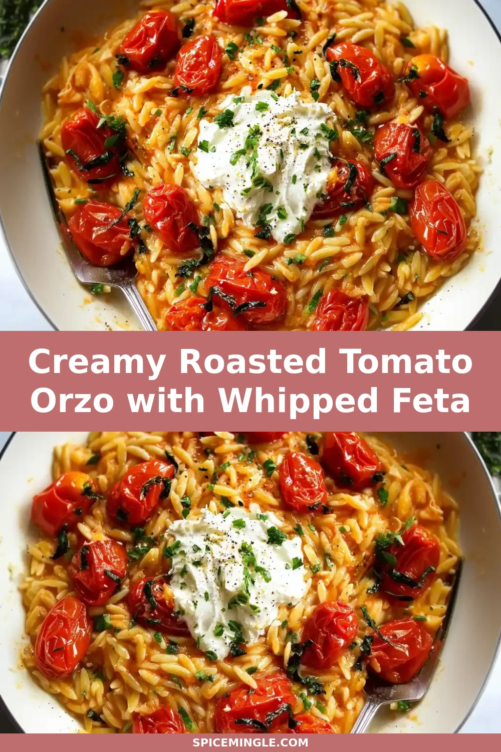 Creamy Roasted Tomato Orzo with Whipped Feta