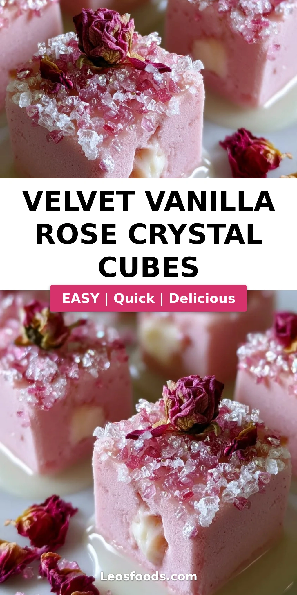 Velvet Vanilla Rose Crystal Cubes