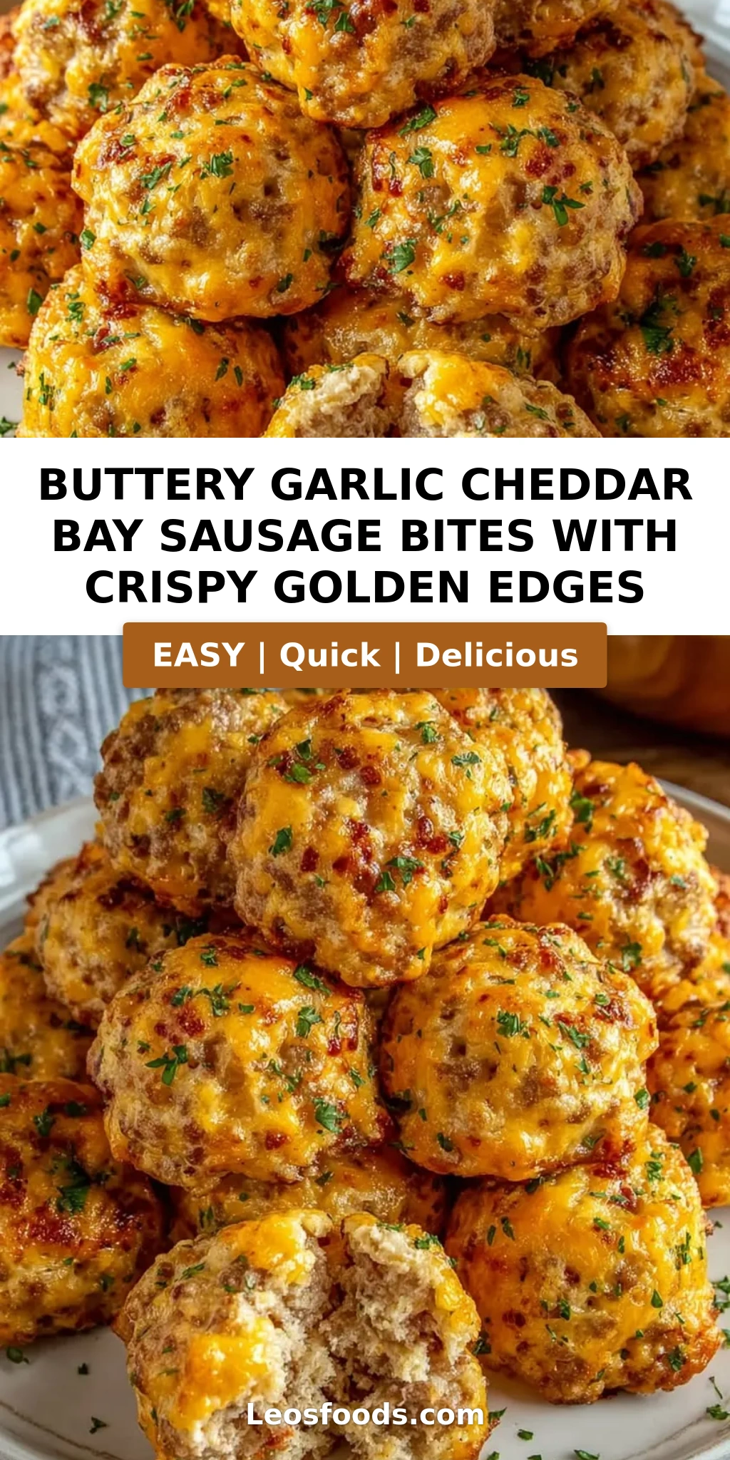 Buttery Garlic Cheddar Bay Sausage Bites with Crispy Golden Edges