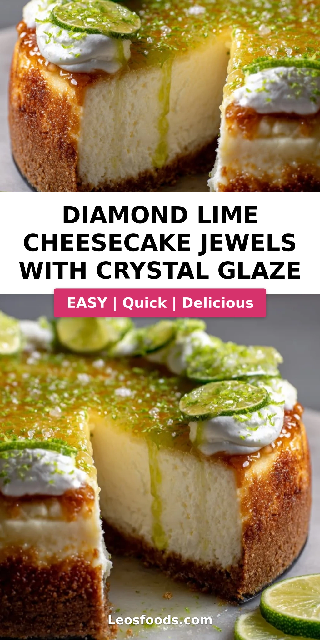 Diamond Lime Cheesecake Jewels with Crystal Glaze
