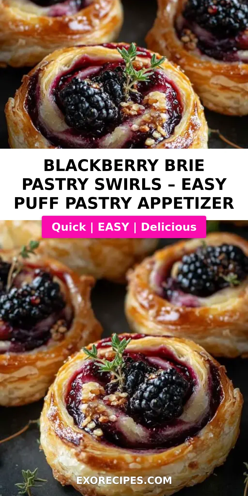 Blackberry Brie Pastry Swirls