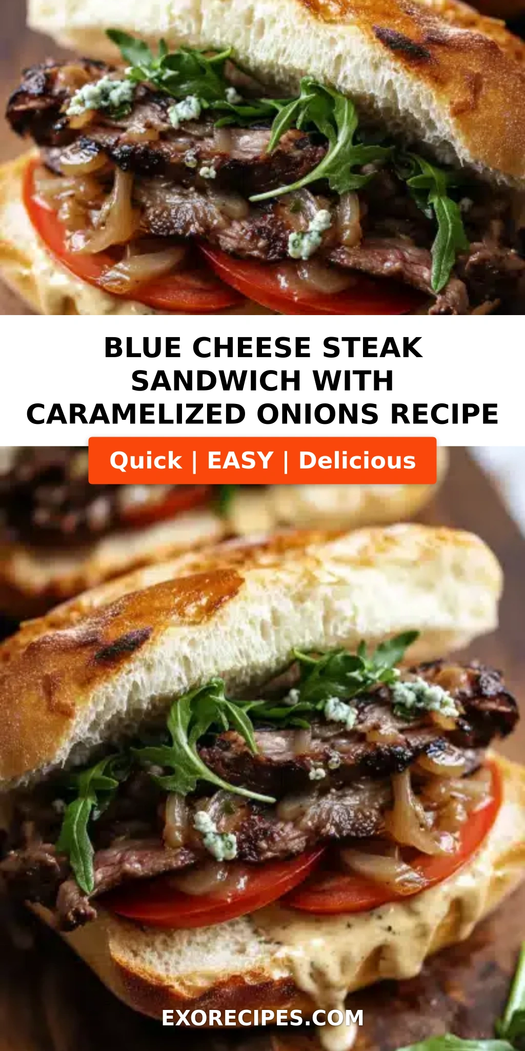 Blue Cheese Steak Sandwich with Caramelized Onions A Flavorful Feast Youll Crave