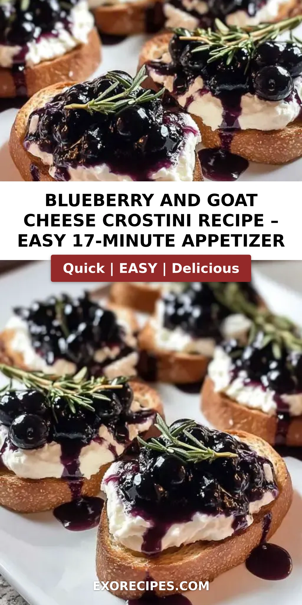 Blueberry and Goat Cheese Crostini